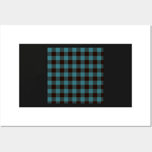 Astral Plaid  Black & Teal Posters and Art